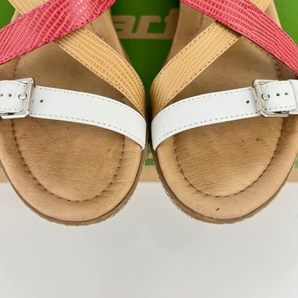 Earth Womens Sandy White Multi Sandals 7.5B Strappy Design With Buckle Straps - Picture 9 of 11